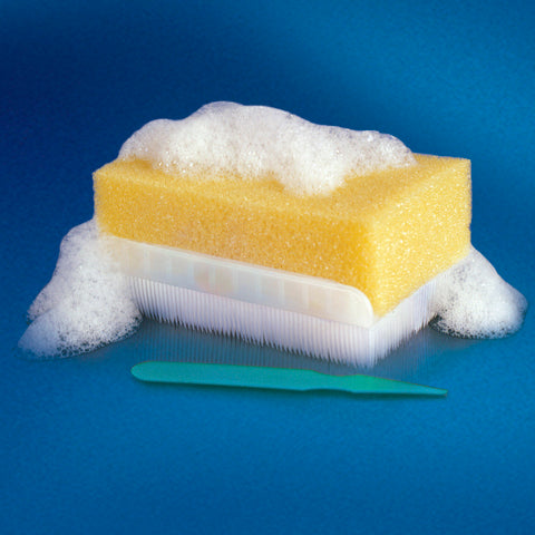 EZ Surgical Scrub Brush 205 with Sponge Impregnated w/Povidone Iodine 1%, Nail Cleaner 30/Box