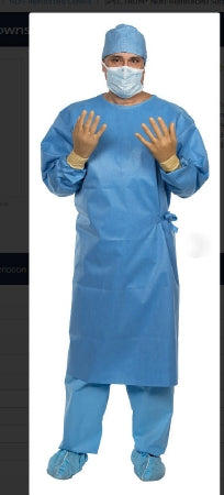 Non-Reinforced Surgical Gown with Towel Spectrum Medium Blue AAMI Level 3 Sterile 32/Box