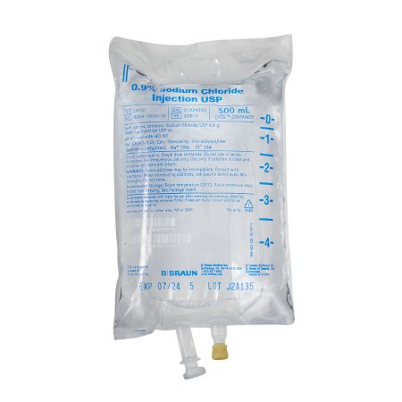 Sodium Chloride Preservative Free 0.9% IV Solution Flexible Bag 500 mL 24/Case