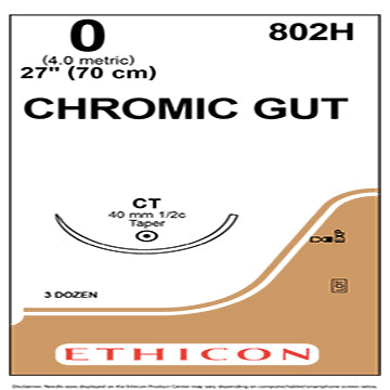 0 Chromic Gut Sutures, 27", CT, 36/Box