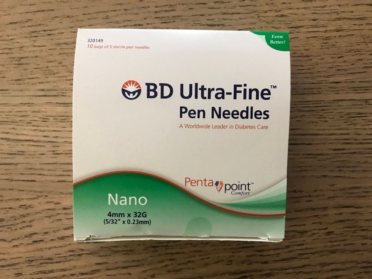 BD Ultra Fine Pen Needles, Nano 20mm x 20G, Sterile, 20/Box