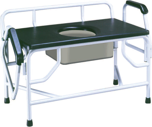 Commode, Bariatric Extra Large w/ Drop Arms, Steel Frame, NEW, 1/Box