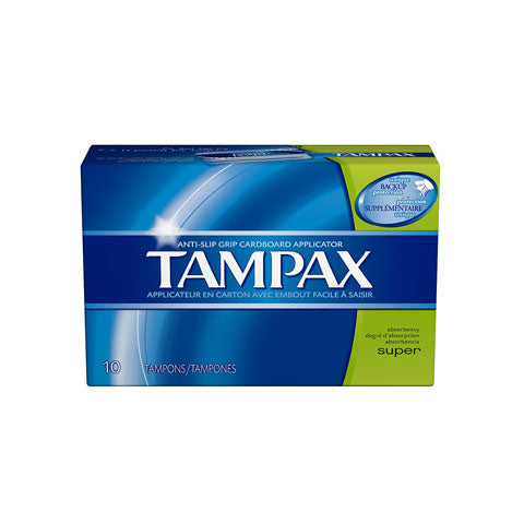 Tampax Tampons, Super Absorbency, 12/Pack 10 Packs/Box
