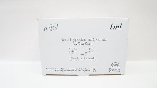 Bare Hypodermic Syringe w/o Needle  Luer Lock 1 mL   100/Box