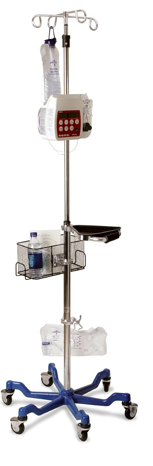 IV Pole w/Quick Release Casters, Heavy Duty Stainless Steel, NEW, 2/Box