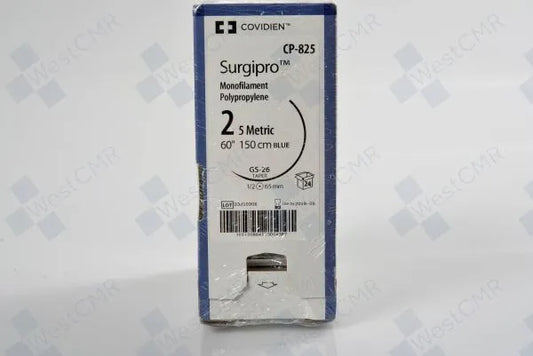 2 Surgipro Monofilament Polrpropylene Blue Sutures, 60", GS-26 Taper, 24/Box