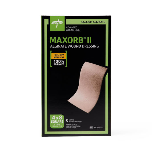 MAXORB II Alginate Wound Dressing 4" x 8"   5/Box