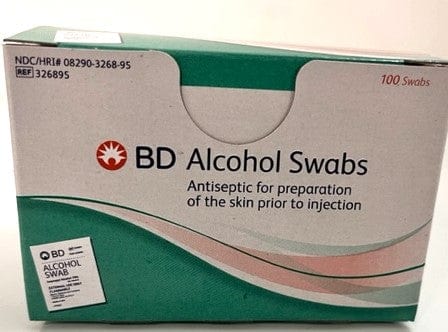 BD Alcohol Swabs, 100 Swabs/Box 12 Boxes/Case