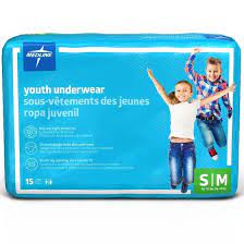 Youth Disposable Underwear, S/M 40-70lbs, 15/Bag