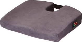 Memory Foam Coccyx Seat Cushion, U-Shaped Opening, 16.75" x 15" x 2.5", Gray/Black, 1/ea