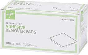 Adhesive Remover Pads, Acetone-Free, 2-Ply, 100/Box