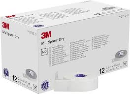 3M Multipore Dry Surgical Tape 1/2"x 5.5yd, 12/Box