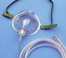 Oxygen Mask Pediatric, Vinyl, Under the Chin Style, with 7' Tubing, 24/Box