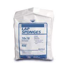 Lap Sponges 18"x18" X-Ray Detectable  5Sponges/Pack  40Packs/Case