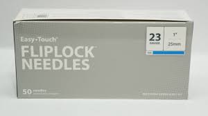 Fliplock Needles, Easy Touch, 23g x 1", 87/Box