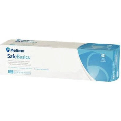 SafeBasics General Purpose Non-Woven Sponges, 2" x 2", 4-Ply, 200/Sleeve 25 Sleeves/Case