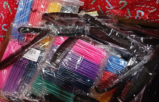 Combs, Plastic, Assorted Sizes and Colors, 100/Box