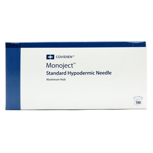 Monoject Standard Hypodermic Needle, Aluminum Hub, 25G x 2", Sterile, 100/Box