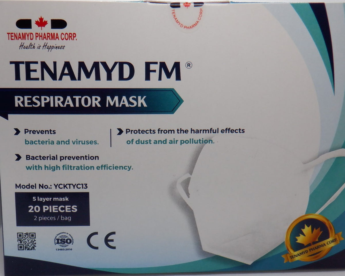 Mask, TENAMYD FM Respirator, 5-Layer, 20/box