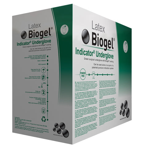Biogel Indicator Underglove Green Power-Free Size 8.1/2 15/box