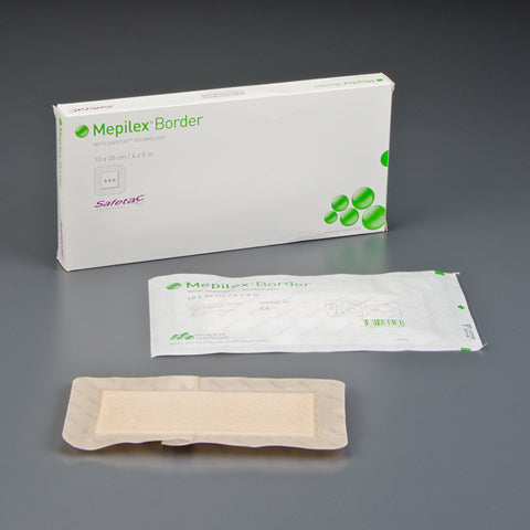 Mepilex Border Soft Silicone Foam Dressing, 2" x 6", 5/Box