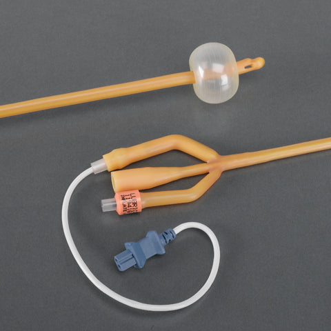 Foley Catheter, Lubrei-Sil 100% Lates Free, 400 Series, Temperature Sensing, Hydrogel Coated, 10Fr., 3cc Balloon, 48/Box