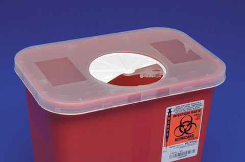 Sharps Container w/RotorLid, Red, 2 Gallon, 20/Box