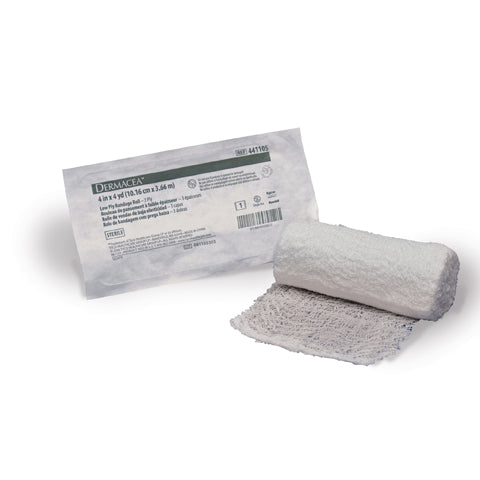 Dermacea Gauze Bandage 4" x 4 yds 3-Ply Roll, Sterile, 96/Case