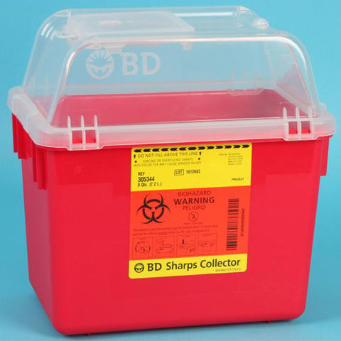 BD Sharps Container w/Lid, 8Qts, 1/ea