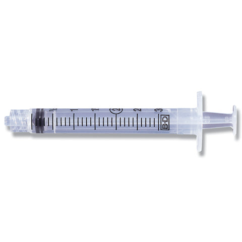 BD 3mL Plastipak Syringe Luer-Lock Tip, Sterile, 135/Box