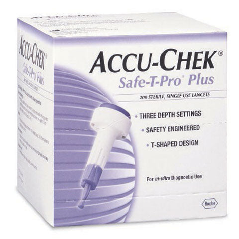 Accu-Chek Safe-T-Pro Plus Lancing Devices, Sterile, 200/box