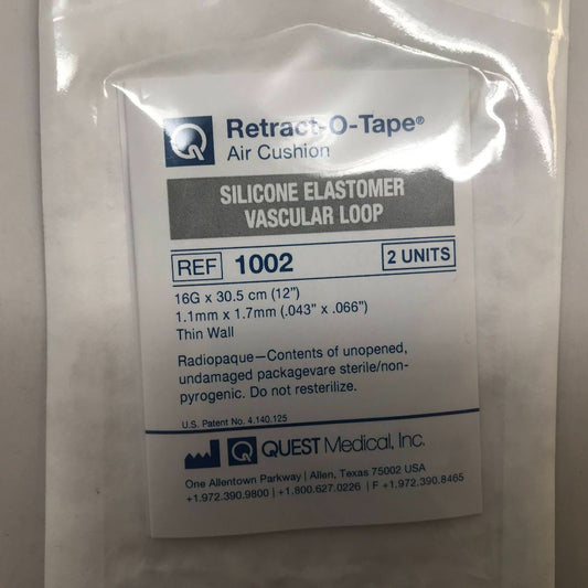 Retract-O-Tape Air Cushion, Silicone Elastomer Vascular Loop, Radiopaque, 16G x 30.5cm, Sterile, 2/pk 20 Packs/Box