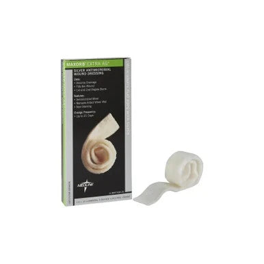 Maxorb Extra AG+ Alginate Wound Dressing Silver, 1" x 12", Sterile, 20/Box