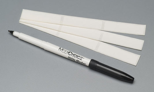 Utility Marking Pen, Regular Tip-With Labels, 25/Box