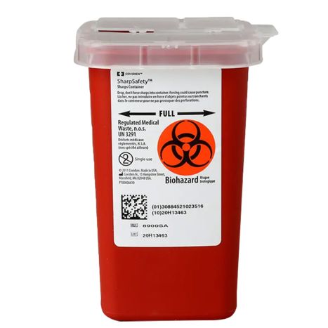SharpSafety Sharps Container w/Lid, 1qt., 1/Ea