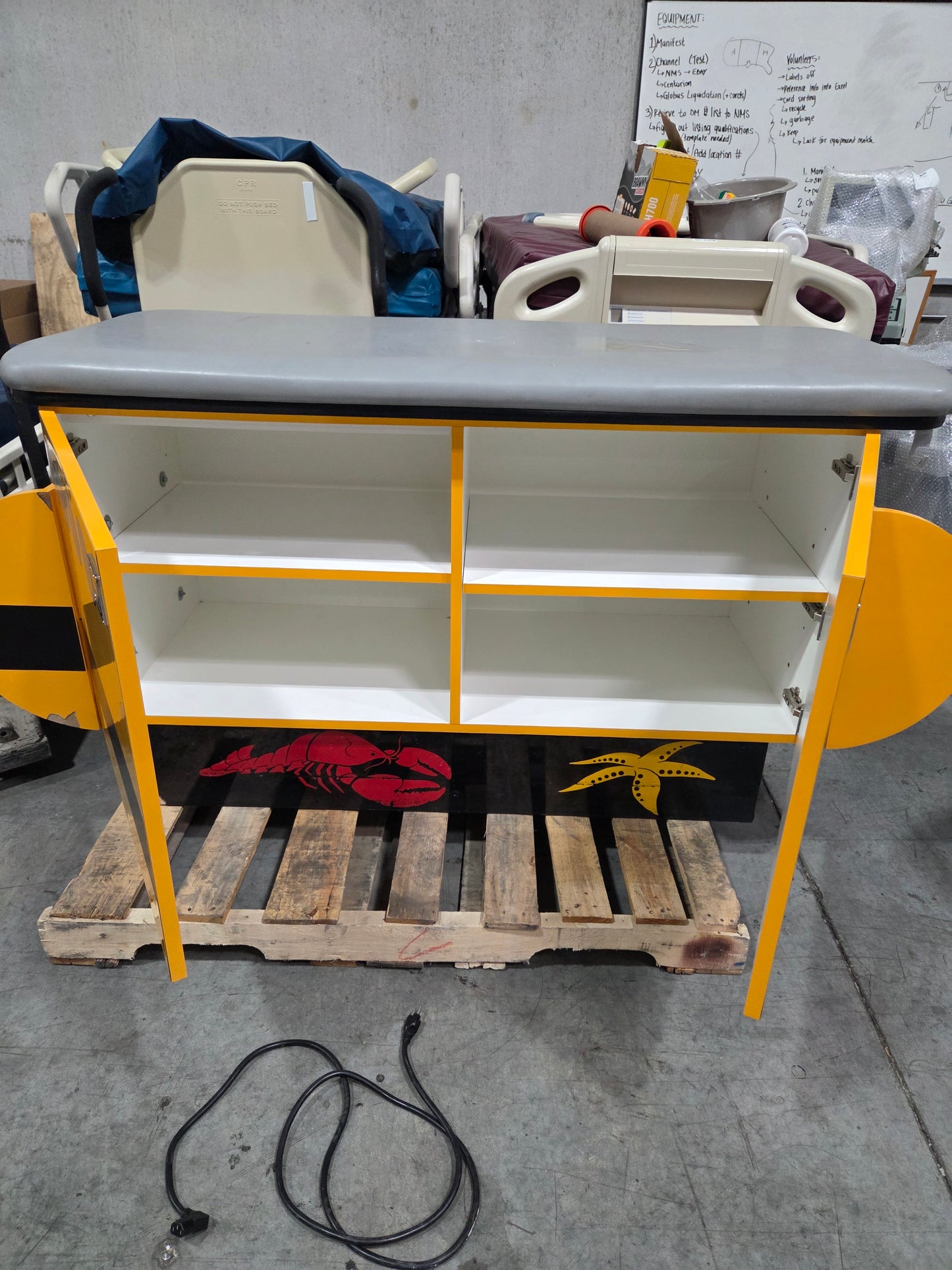 Submarine Pediatric Cabinet Treatment Table w/ Flat Top, Used, 1/Each -1767865