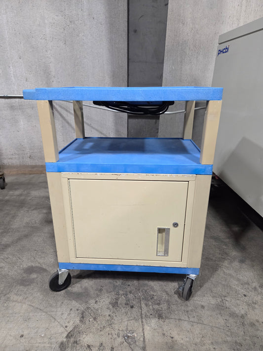 AV Rolling Cart with Cabinet and Outlets, Used - 1768130