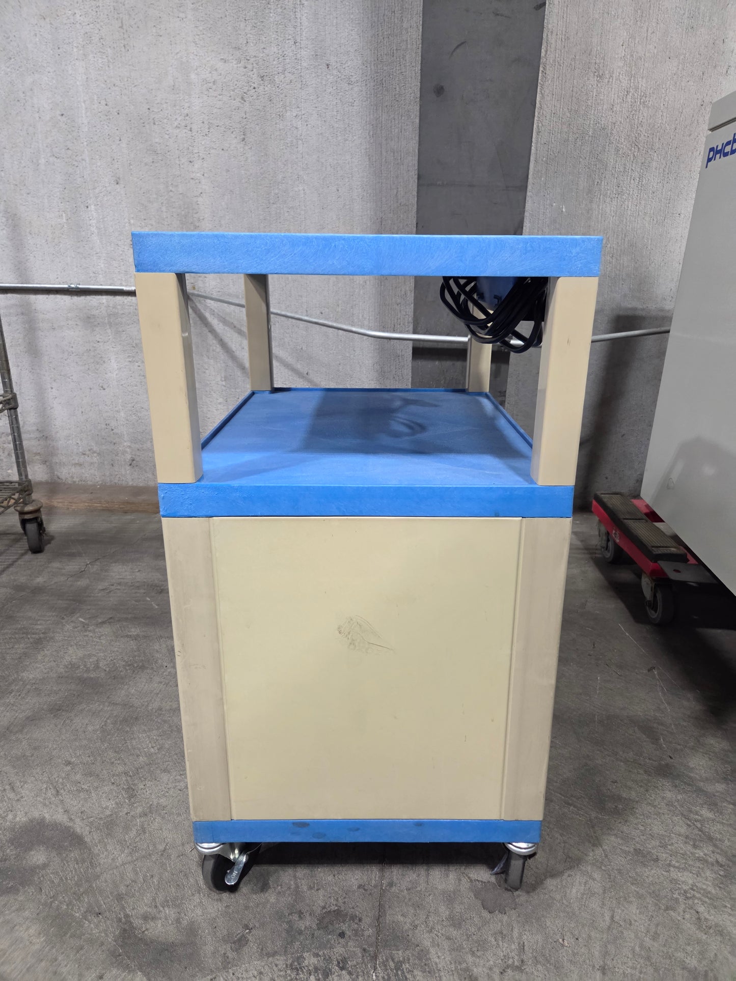 AV Rolling Cart with Cabinet and Outlets, Used - 1768130