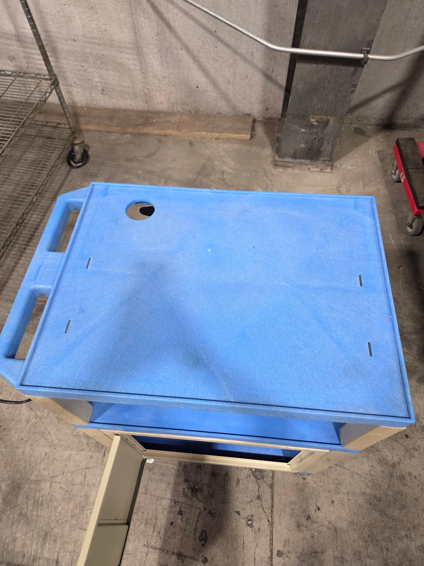 AV Rolling Cart with Cabinet and Outlets, Used - 1768130