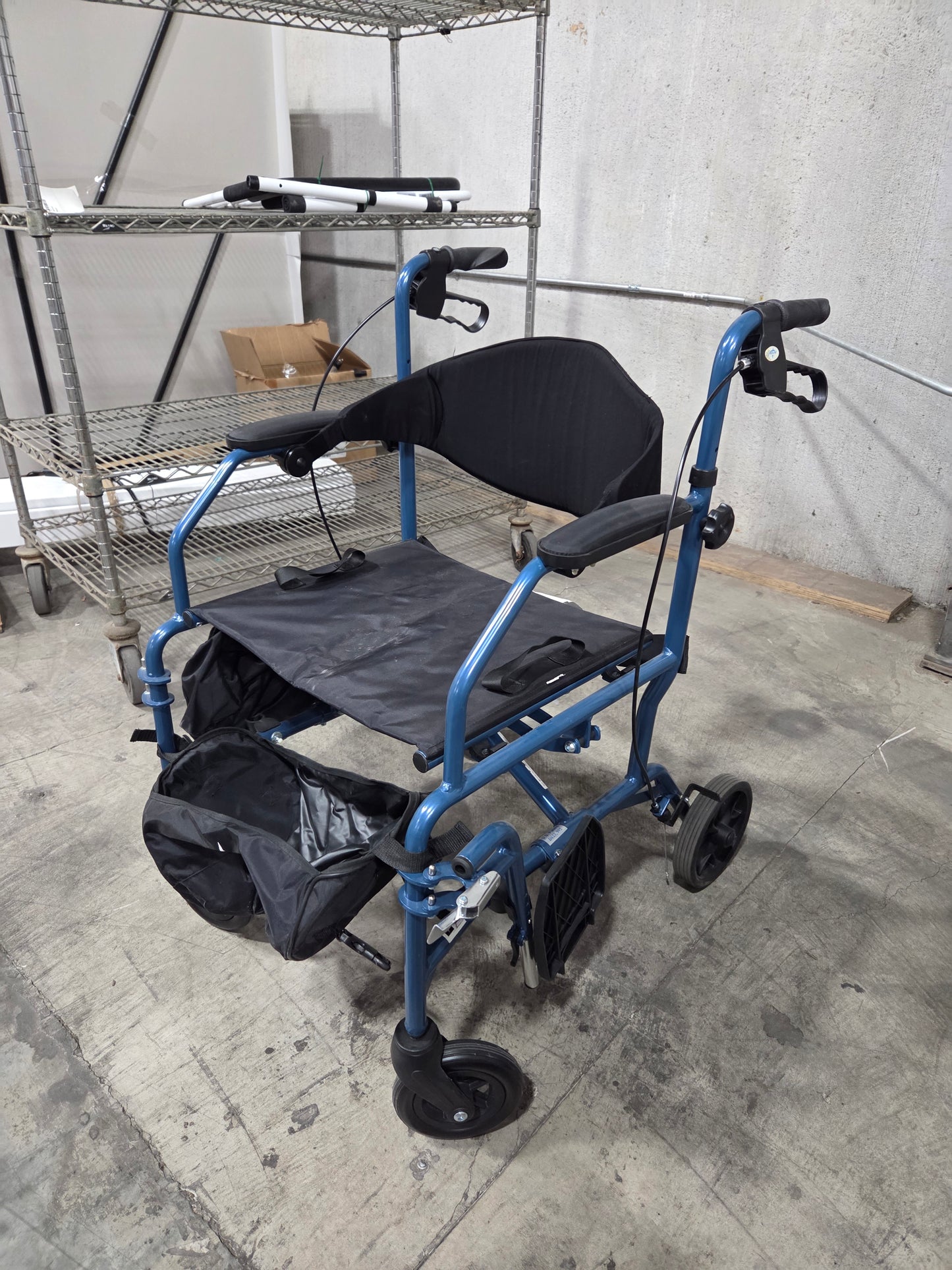 Medline Translator Combination Rollator/Transport Chair, Blue, Used - 1768162