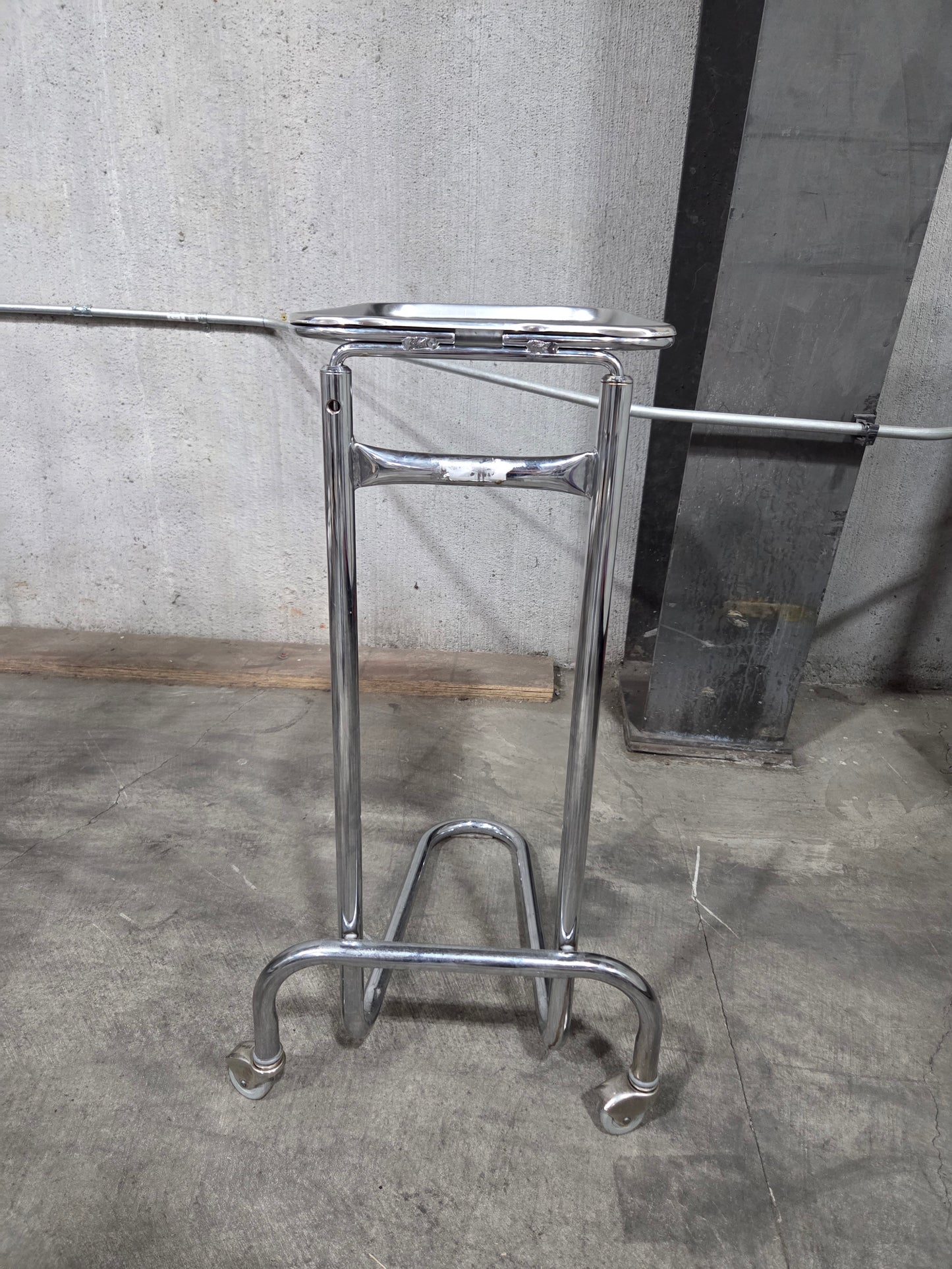 Mayo Instrument Stand with Stainless Steel Tray, Double Post, Used