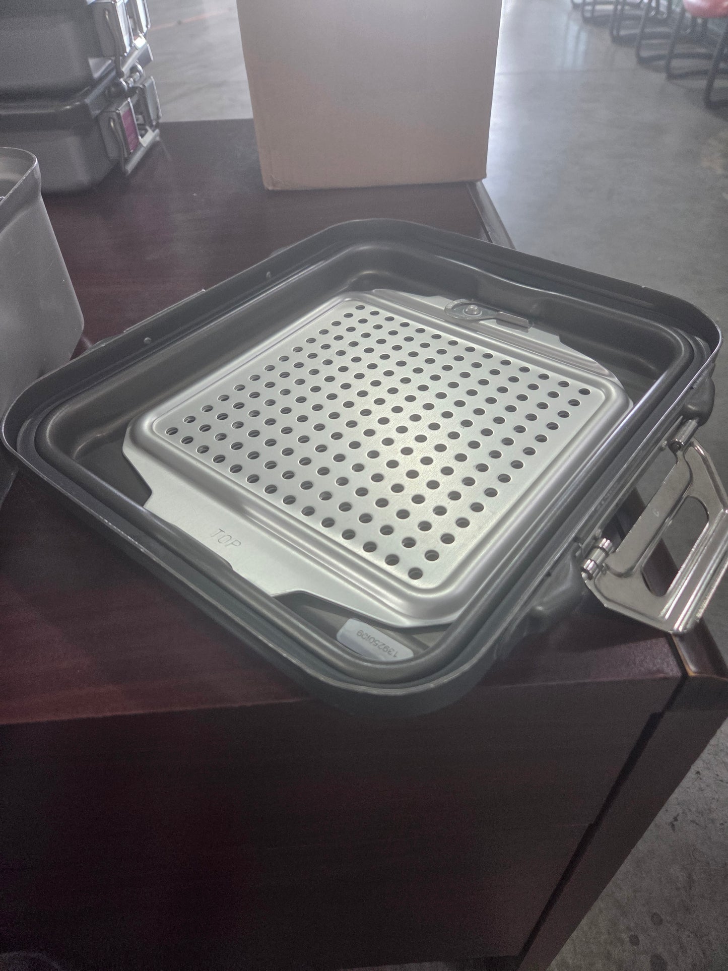 Genesis Sterilization Container 5" Deep, Half Length, w/ 2 Filter Retention Plates 5"x11"x12" Used