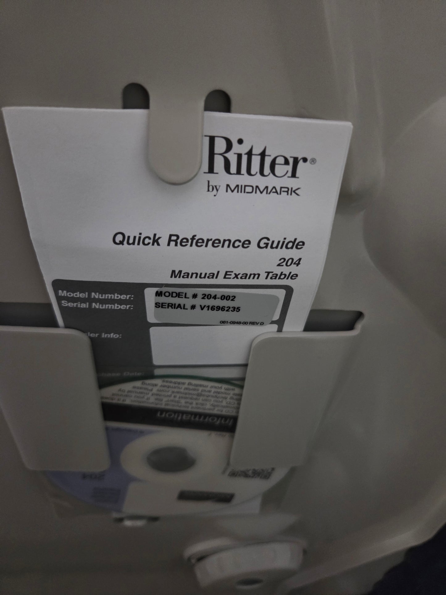 Ritter 204 Exam Table, Blue, Used, 1/ea - 1769653