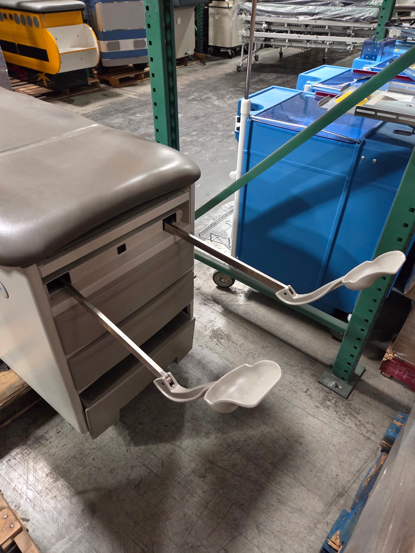 Brewer Access Exam Table w/ Drawers & Adjustable Back, Grey, Used, 1/ea - 1769686