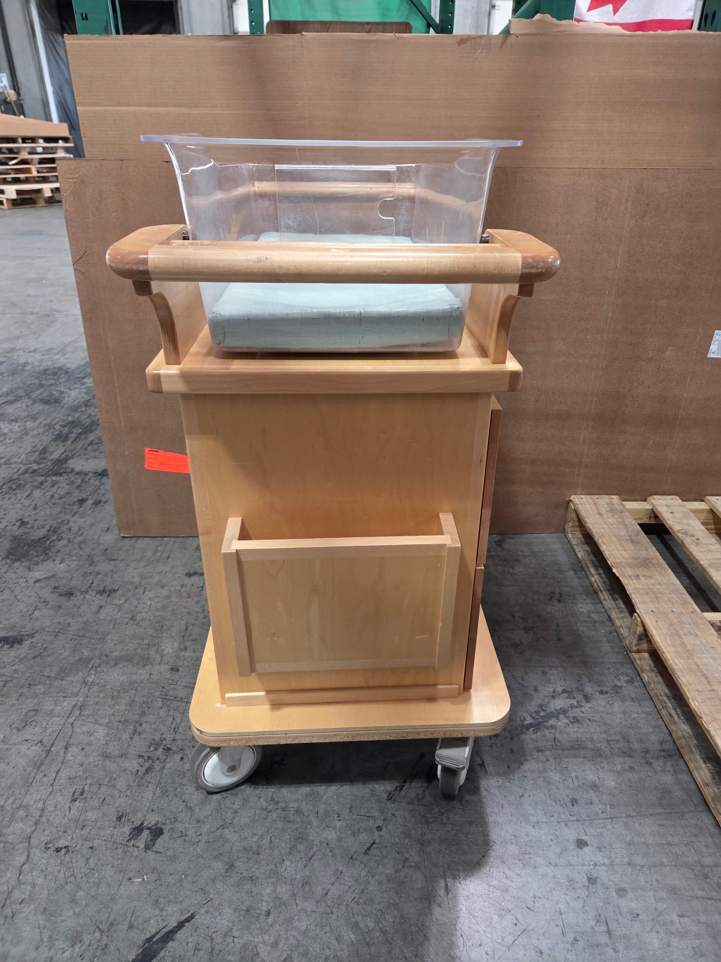 Medical Grade Laminate Bassinet with Drawers and Casters, Used, 1/ea - 1769696