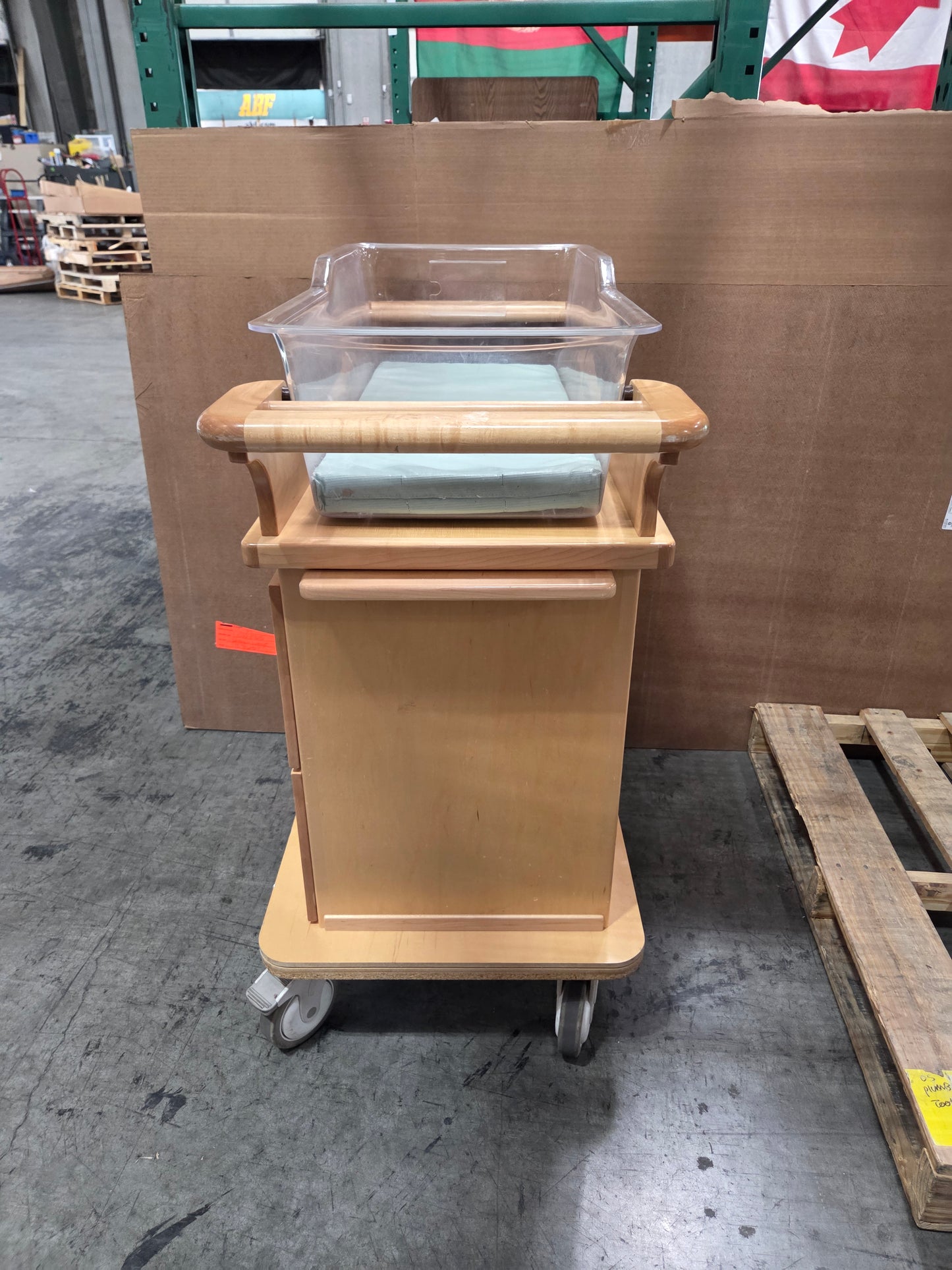 Medical Grade Laminate Bassinet with Drawers and Casters, Used, 1/ea - 1769696