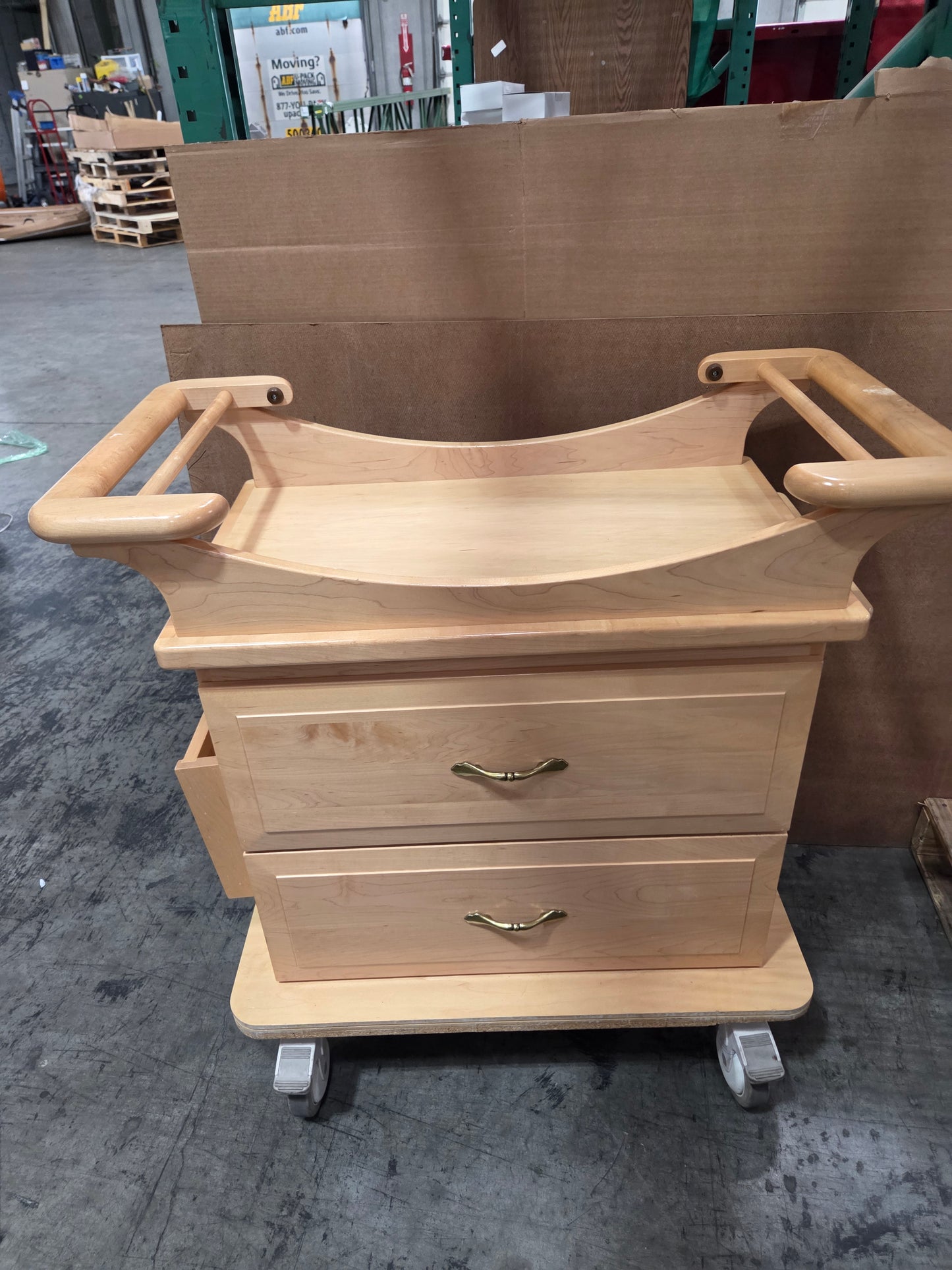 Medical Grade Laminate Bassinet with Drawers and Casters, Used, 1/ea - 1769696