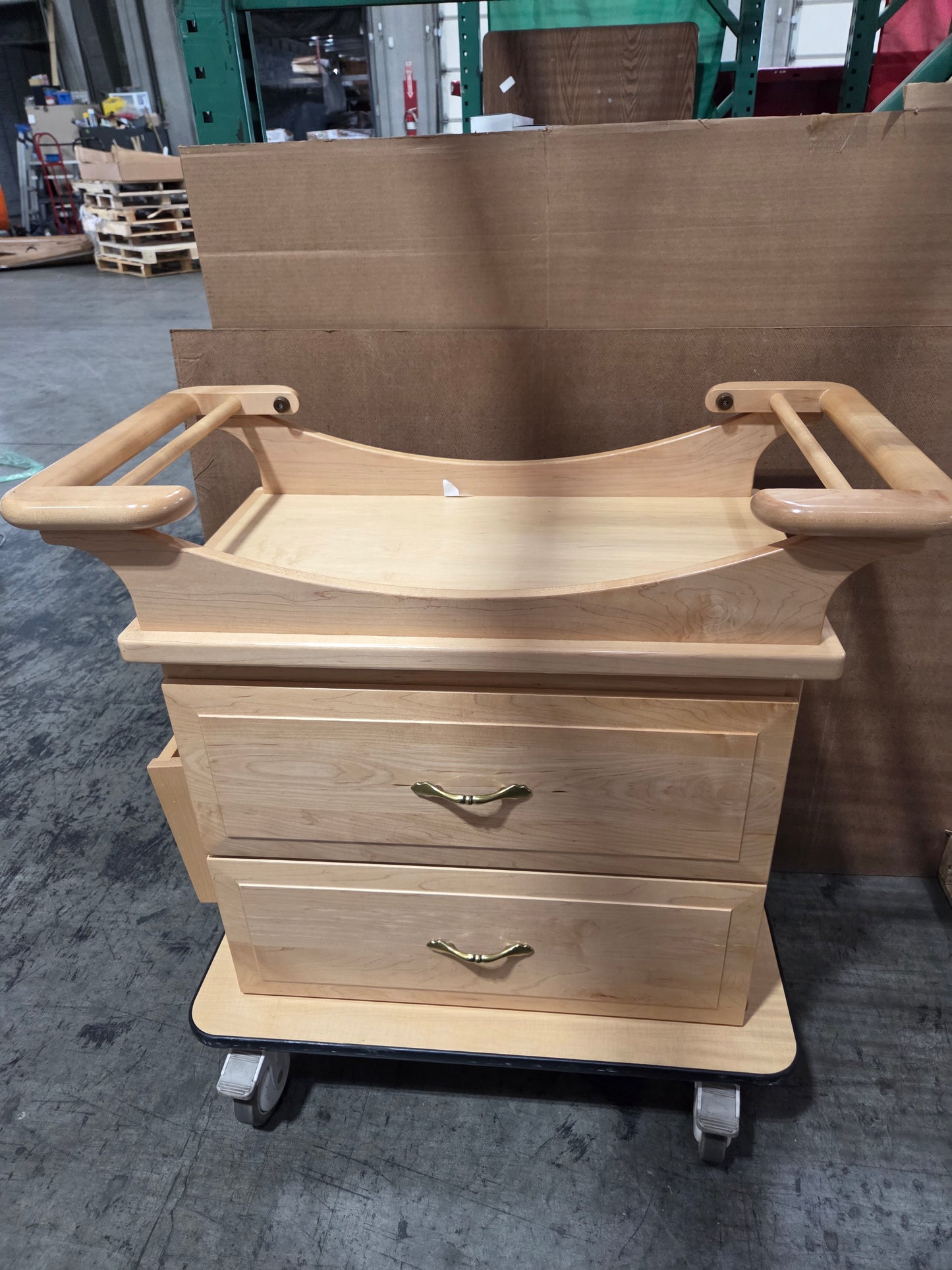 Medical Grade Laminate Bassinet with Drawers and Casters, Used, 1/ea - 1769697
