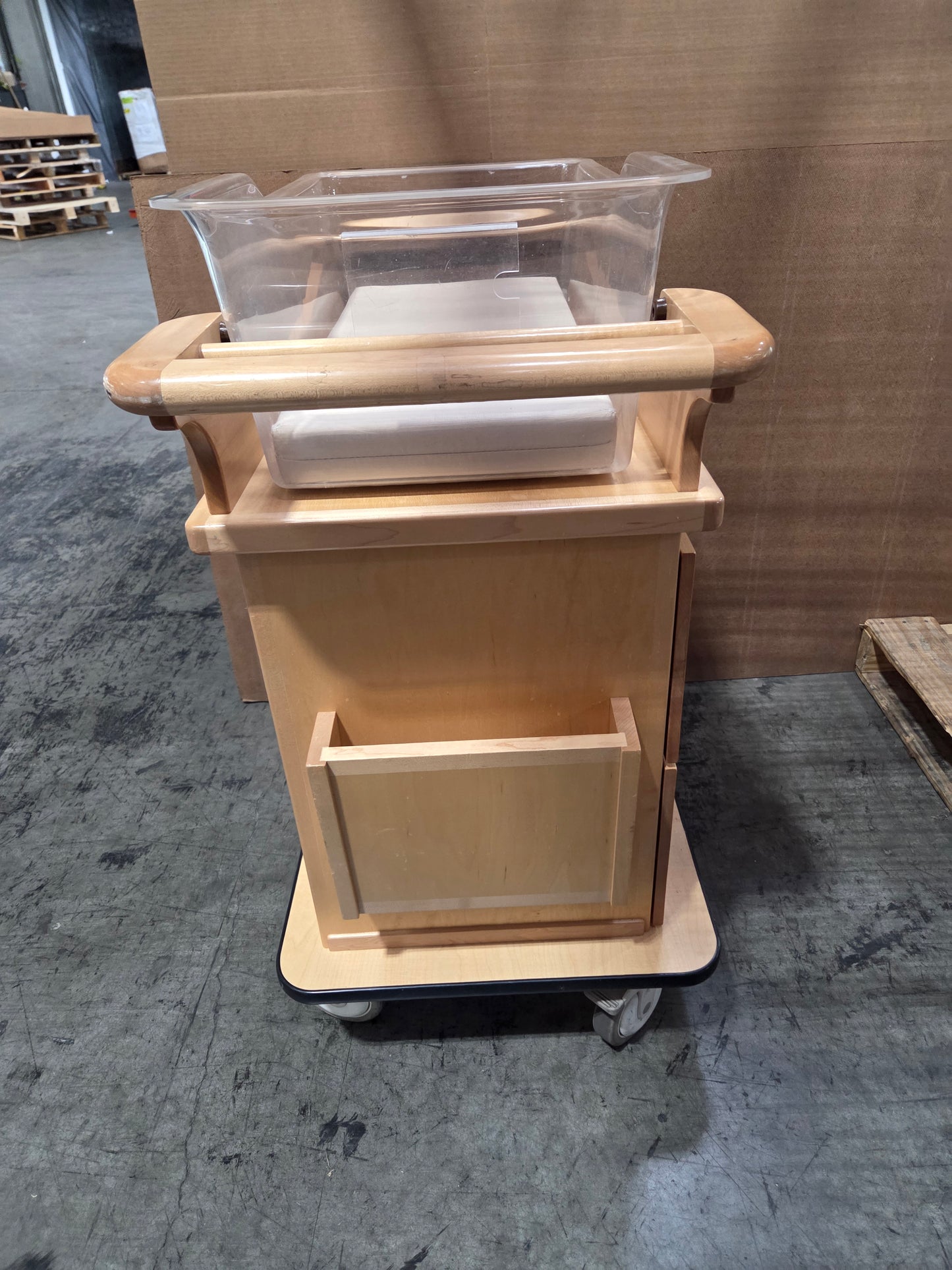 Medical Grade Laminate Bassinet with Drawers and Casters, Used, 1/ea - 1769697