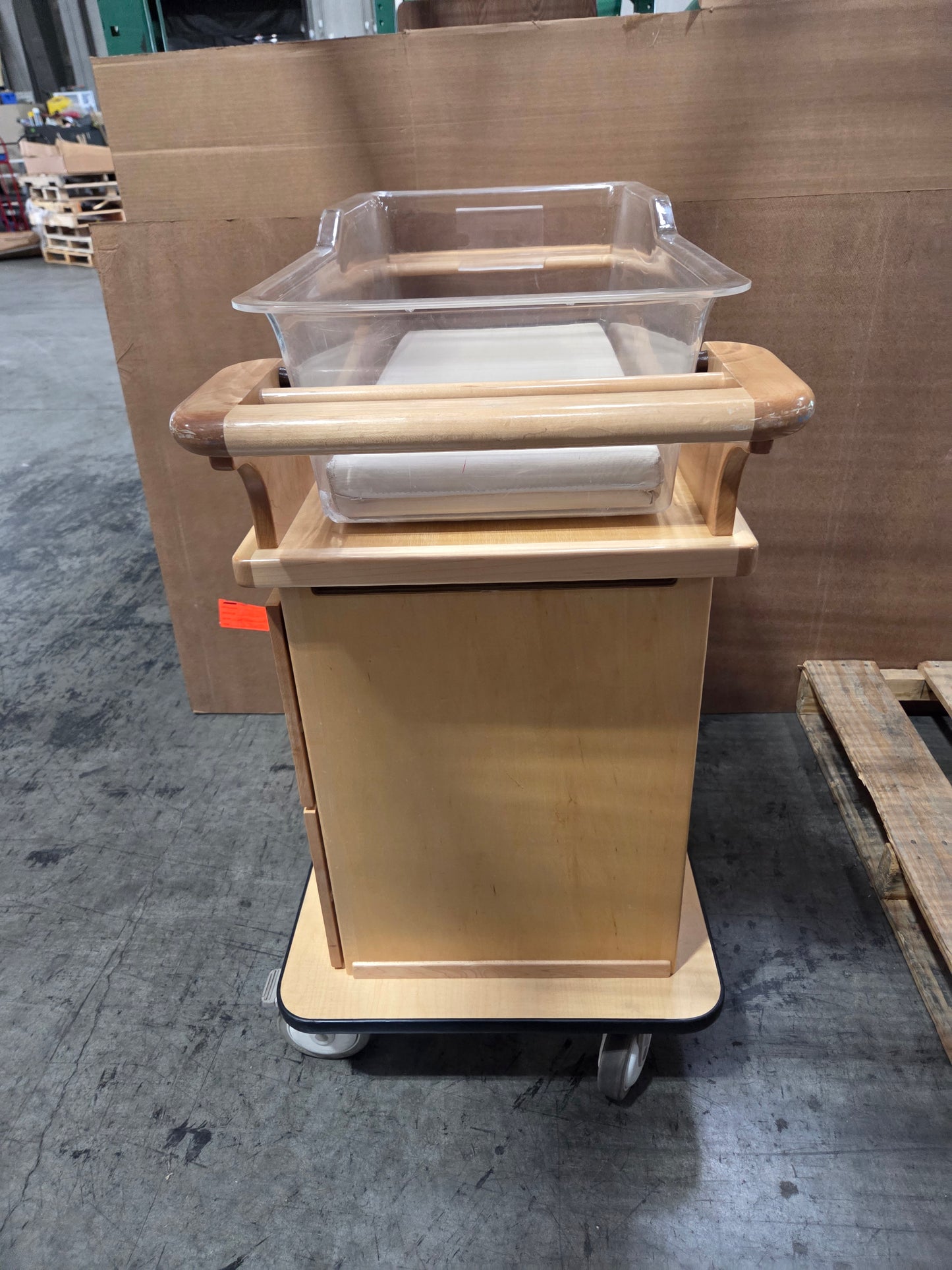 Medical Grade Laminate Bassinet with Drawers and Casters, Used, 1/ea - 1769697